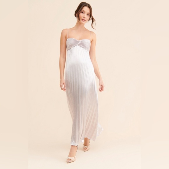 Rebecca Taylor Lamé Pleated Dress